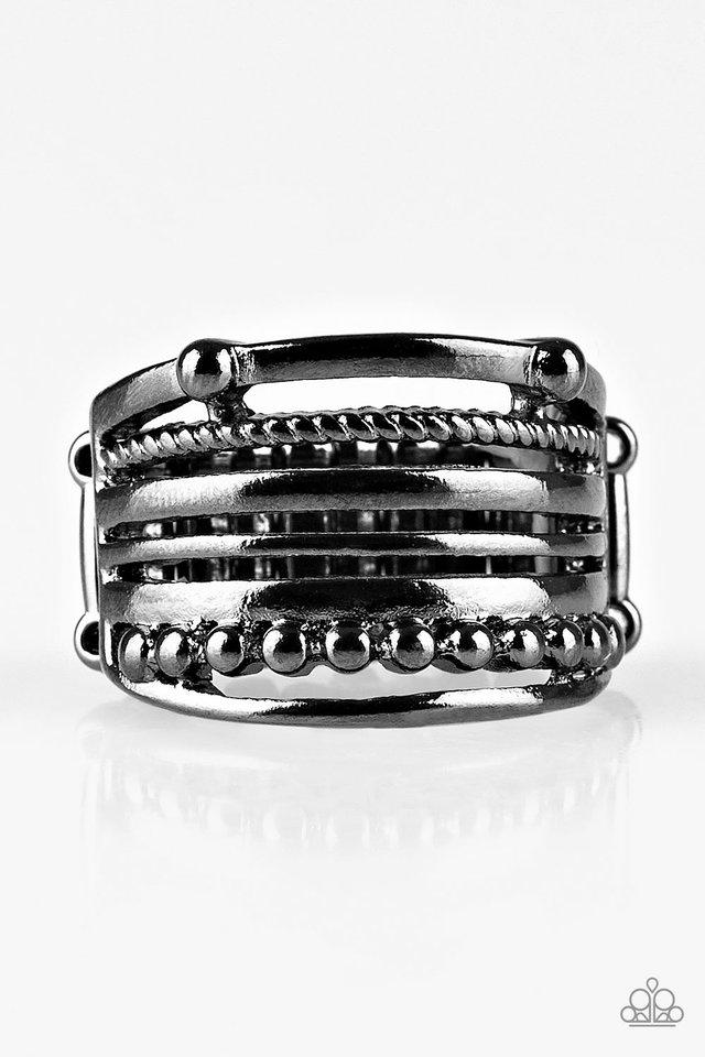 Anillo Paparazzi ~ El ACERO de la Noche - Negro