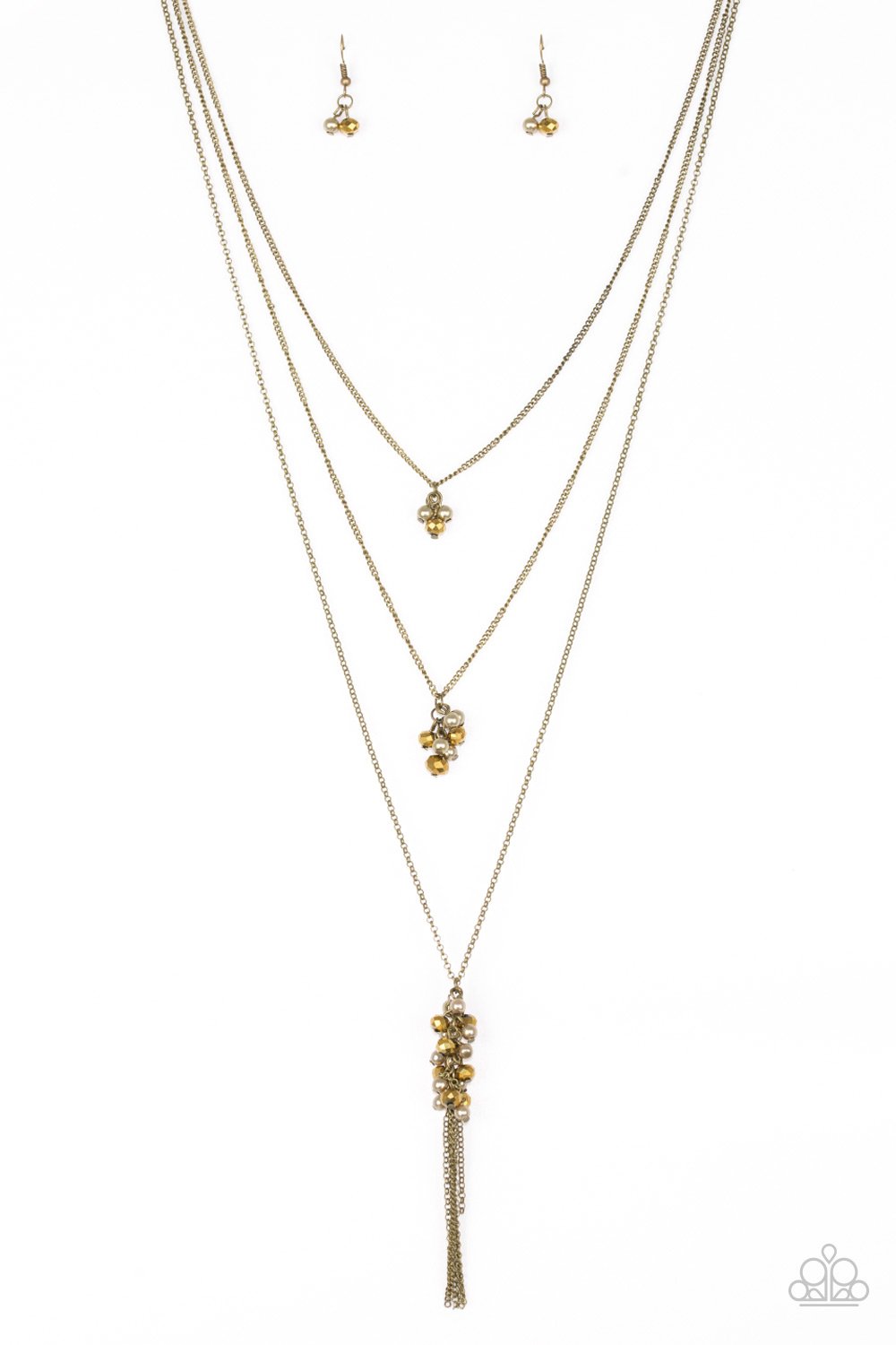 Paparazzi Necklace ~ Crystal Cruiser - Brass