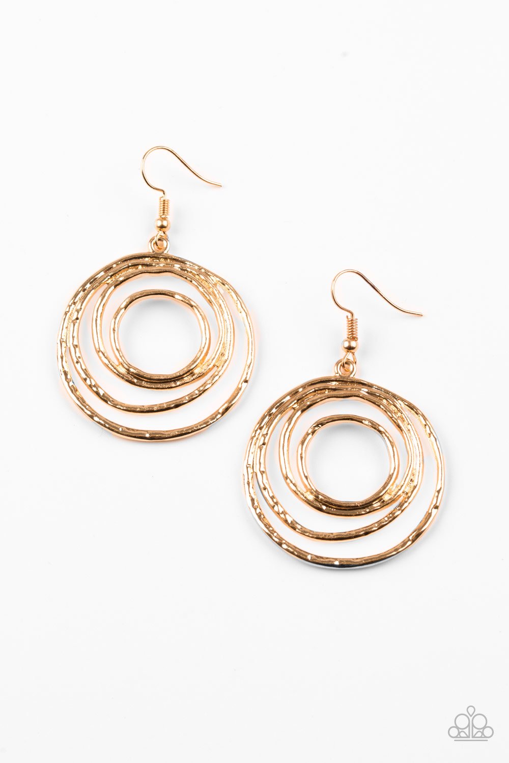 Paparazzi Earring ~ Very Vertigo - Gold