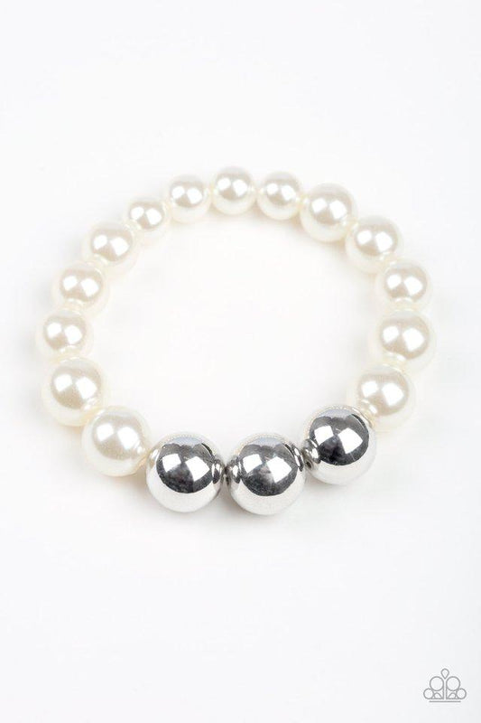 Paparazzi Bracelet ~ All Dress UPTOWN - White