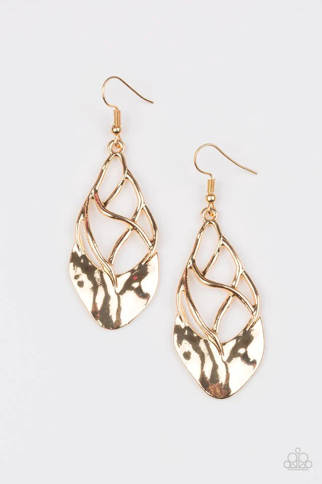 Paparazzi Earring ~ Super Swanky - Gold