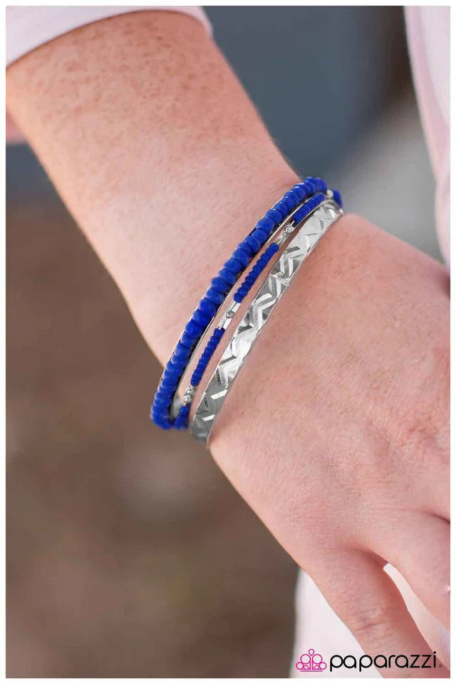 Paparazzi Bracelet ~ Back On Track - Blue