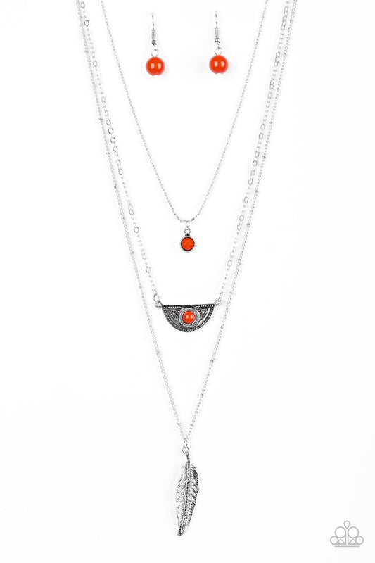 Sahara Sparrow - Orange - Paparazzi Necklace Image
