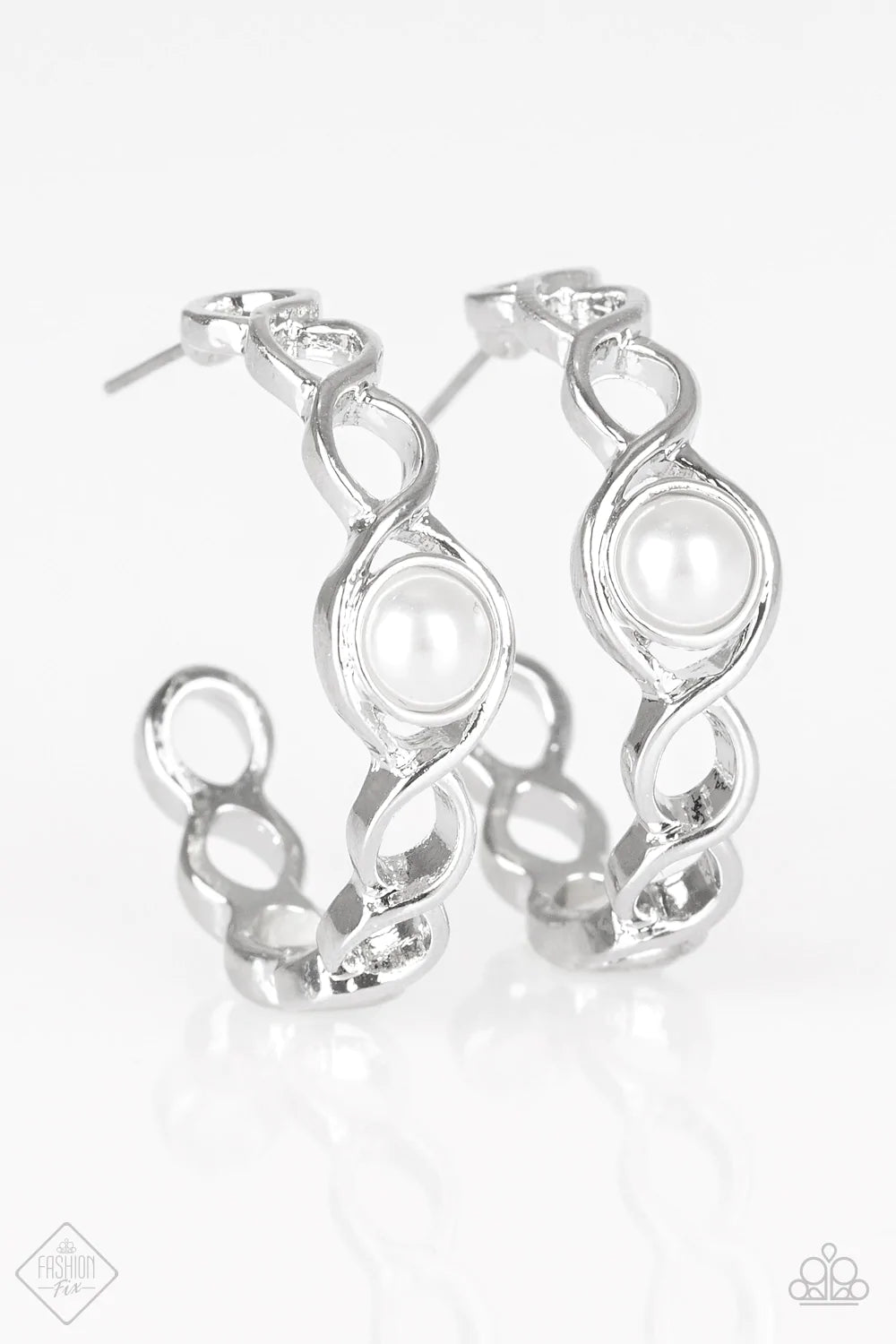 Paparazzi Earring ~ Fine Finery - White