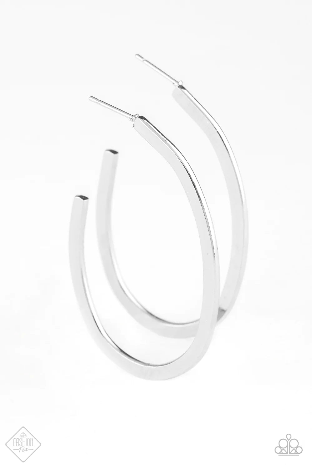 Paparazzi Earring ~ Above The Curve - Silver