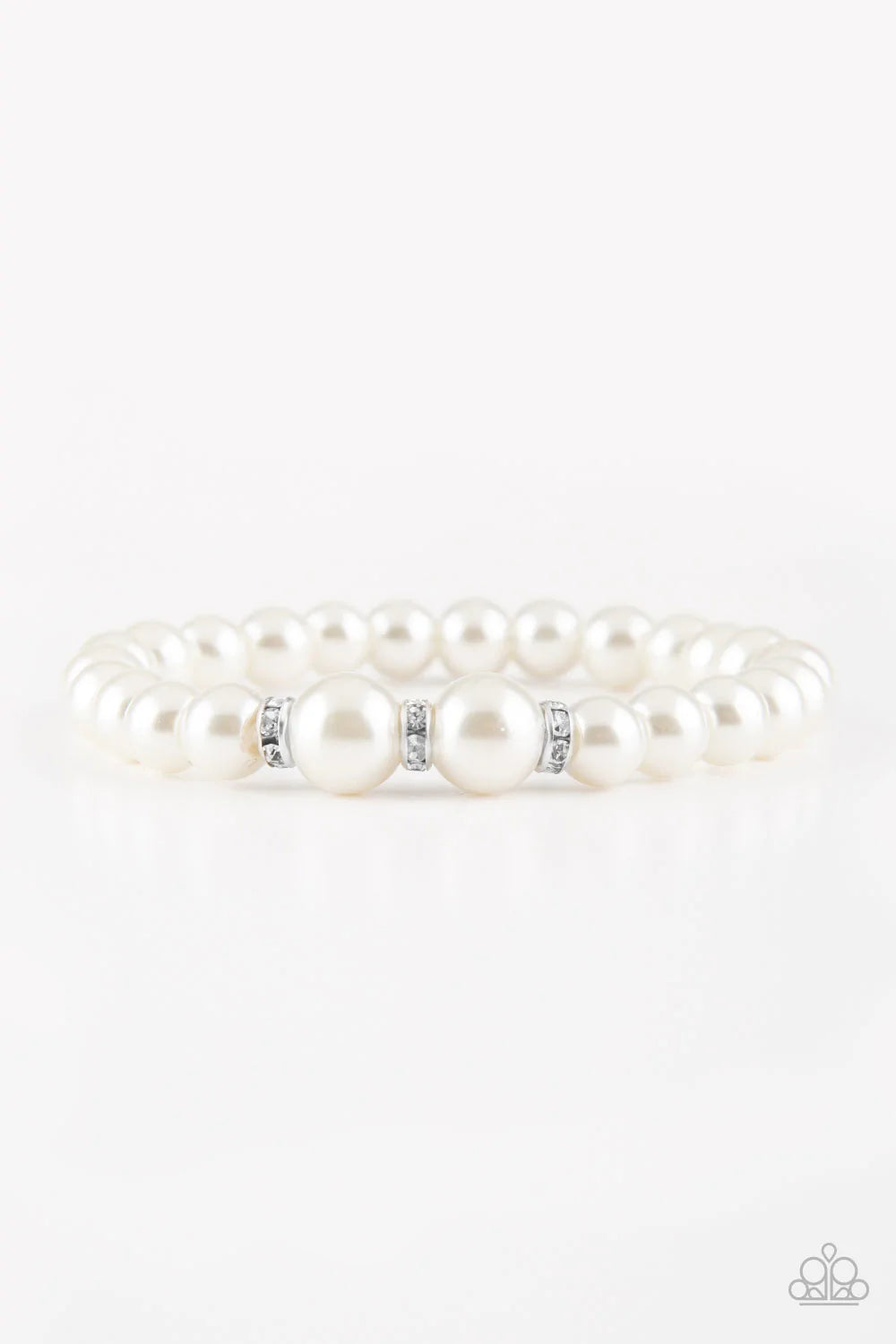 Pulsera Paparazzi ~ Radiantly Royal - Blanco