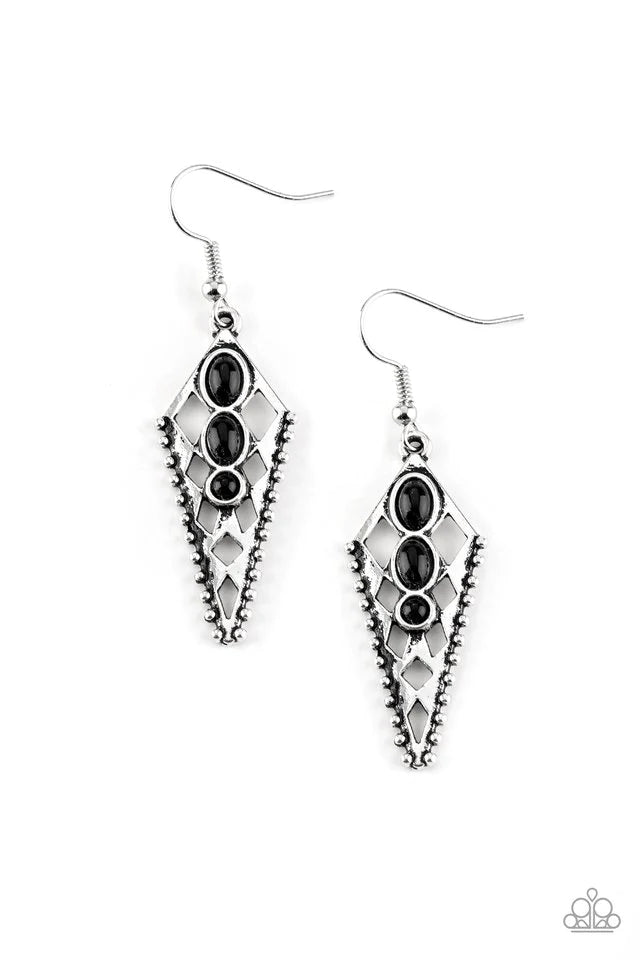 Paparazzi Earring ~ Terra Territory - Black