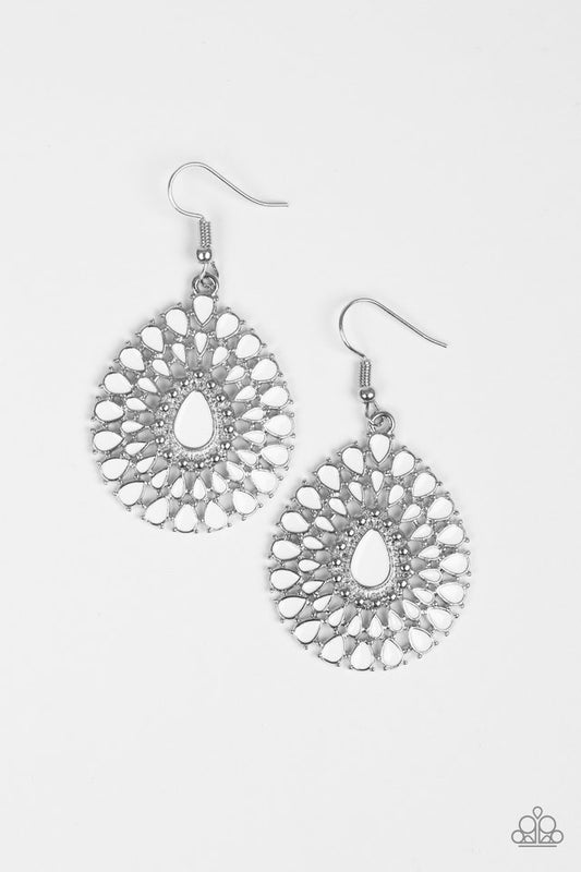 City Chateau - White - Paparazzi Earring Image
