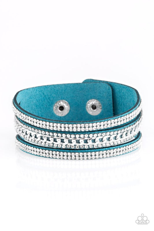 Rollin In Rhinestones - Blue - Paparazzi Bracelet Image
