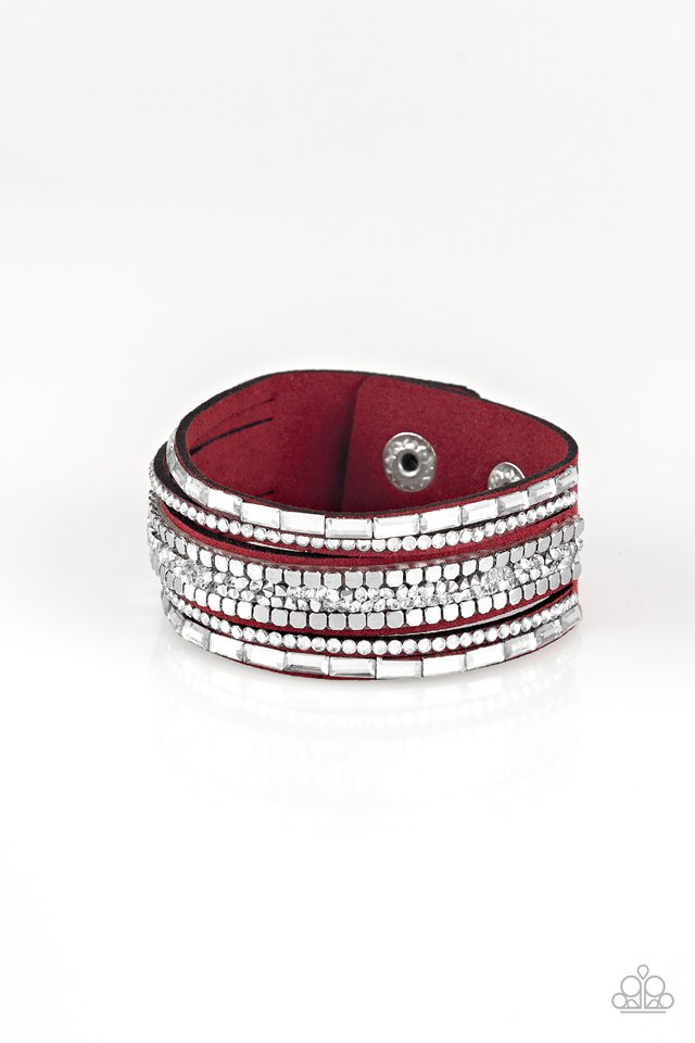 Rebel In Rhinestones - Red - Paparazzi Bracelets Image