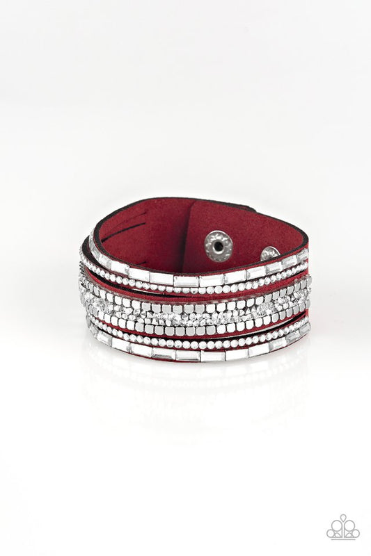 Rebel In Rhinestones - Red - Paparazzi Bracelets Image