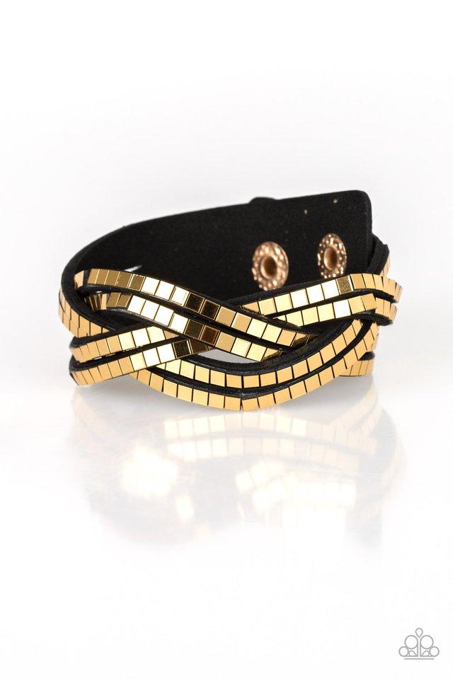 Paparazzi Bracelet ~ Looking For Trouble - Gold