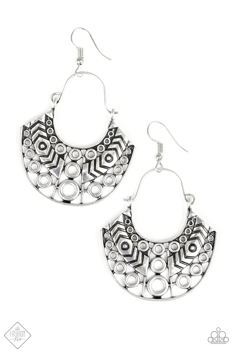 Paparazzi Earring ~ Indigenous Idol - Silver