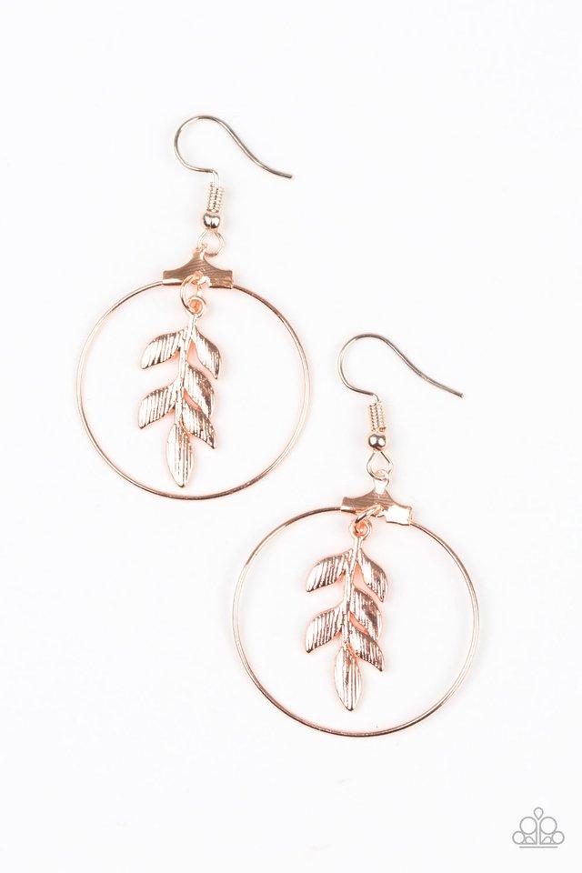 Paparazzi Earring ~ Branching Into Boho - Rose Gold