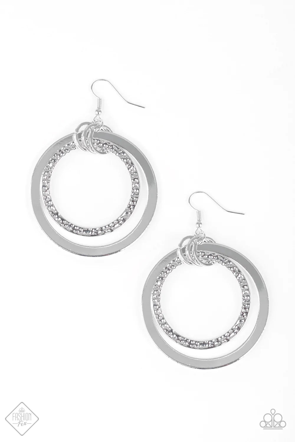 Paparazzi Earring ~ East End Edge - Silver