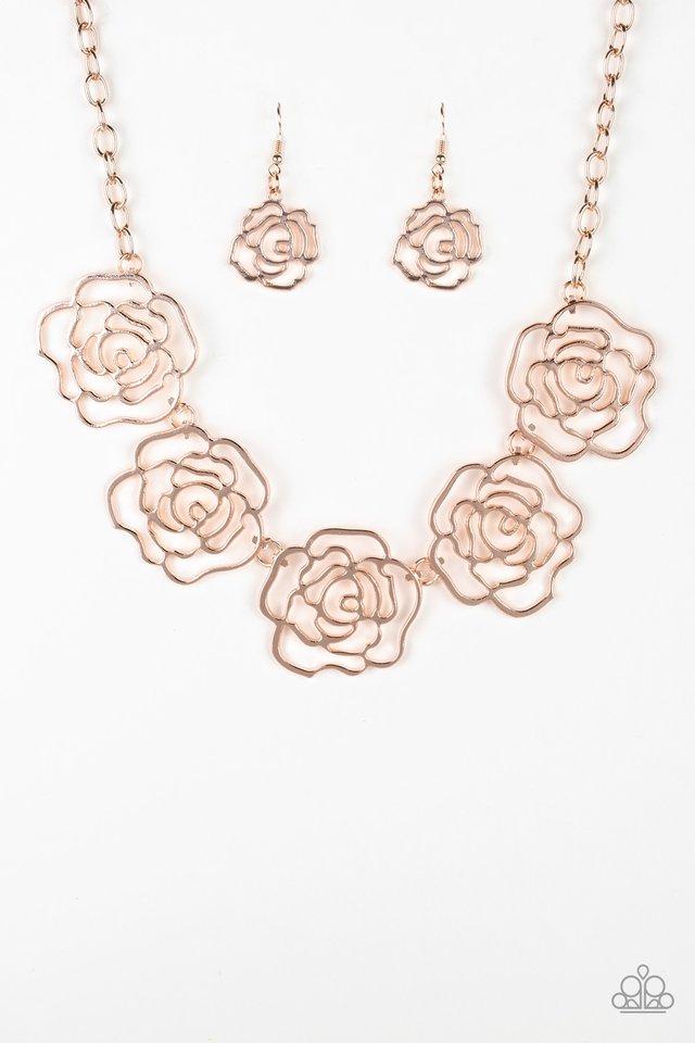 Paparazzi Necklace ~ Budding Beauty - Rose Gold