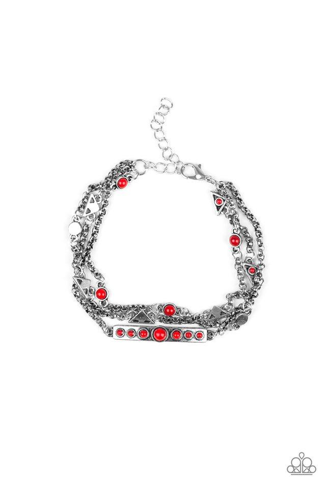 Paparazzi Bracelet ~ No Means NOMAD - Red