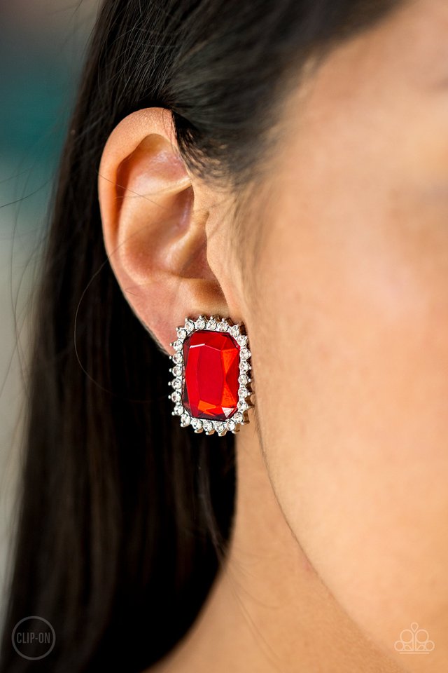 Clip on deals red earrings