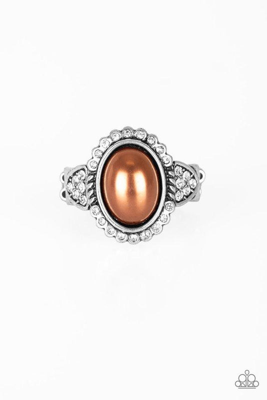Paparazzi Ring ~ Pearl Party - Brown