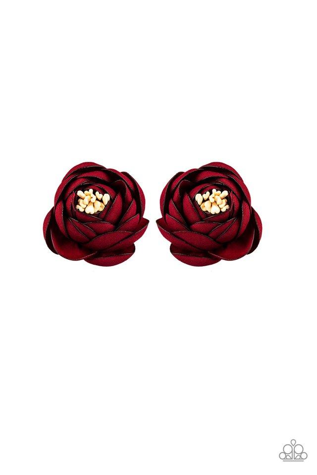 Paparazzi Hair Accessories ~ Dapper In Dahlias - Red