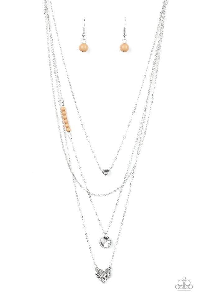 Collar Paparazzi ~ Corazón Gitano - Marrón