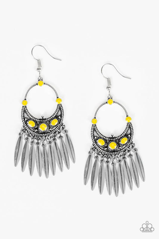 Paparazzi Earring ~ Cry Me A RIVIERA - Yellow