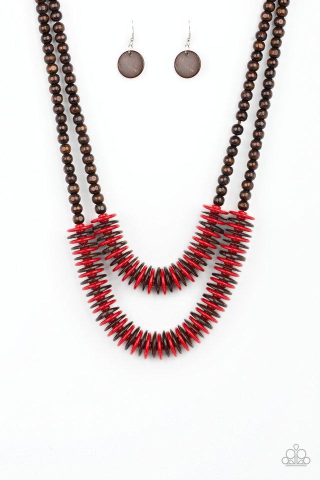 Paparazzi Necklace ~ Dominican Disco - Red