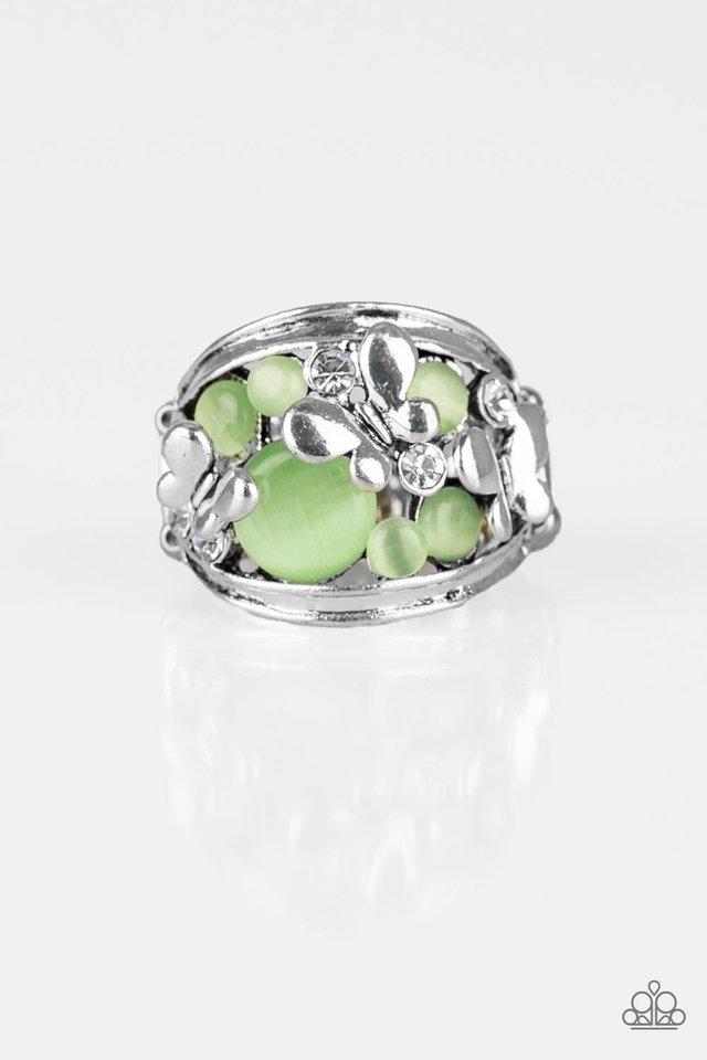 Anillo Paparazzi ~ FLUTTER Me Up - Verde