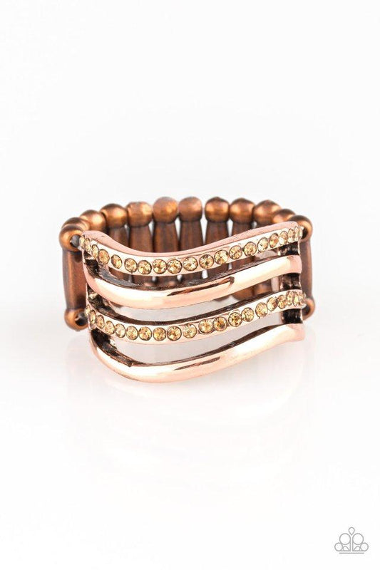 Paparazzi Ring ~ Pageant Wave - Copper
