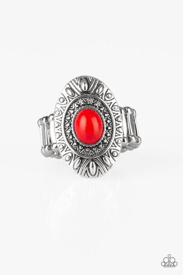 Anillo Paparazzi ~ Zorro de piedra - Rojo