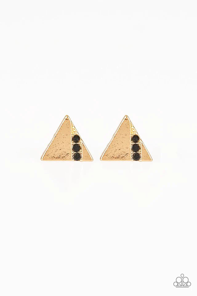 Paparazzi Earring ~ Pyramid Paradise - Black