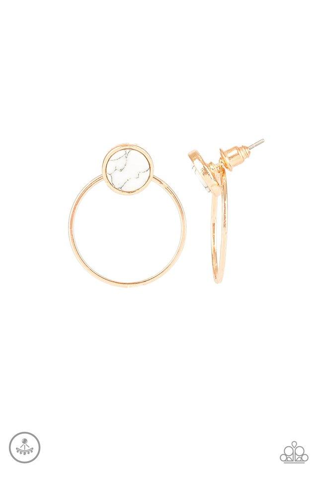 Paparazzi Earring ~ Simply Stone Dweller - Gold