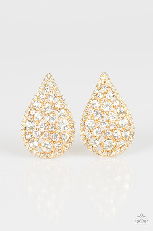 Paparazzi Earring ~ REIGN-Storm - Gold