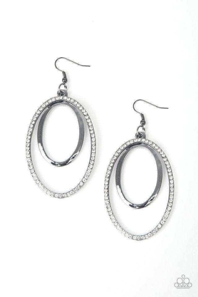 Paparazzi Earring ~ Wrapped In Wealth - Black