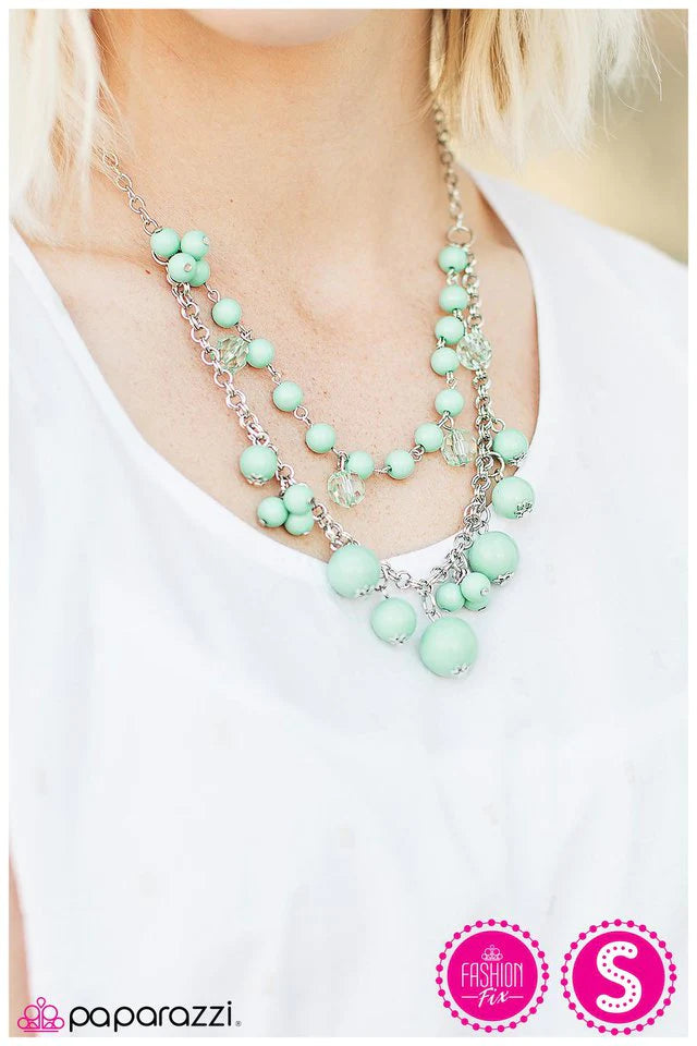 Paparazzi Necklace ~ Sweetly Scattered - Green