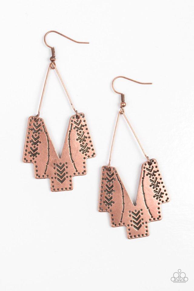 Paparazzi Earring ~ Arizona Adobe - Copper