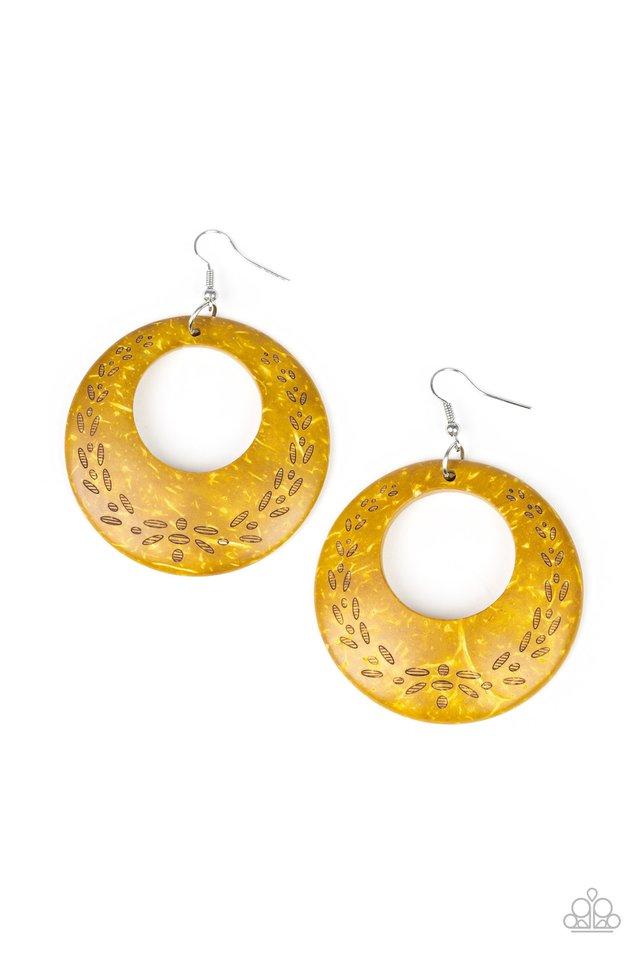 Paparazzi Earring ~ Beach Club Clubbin - Yellow