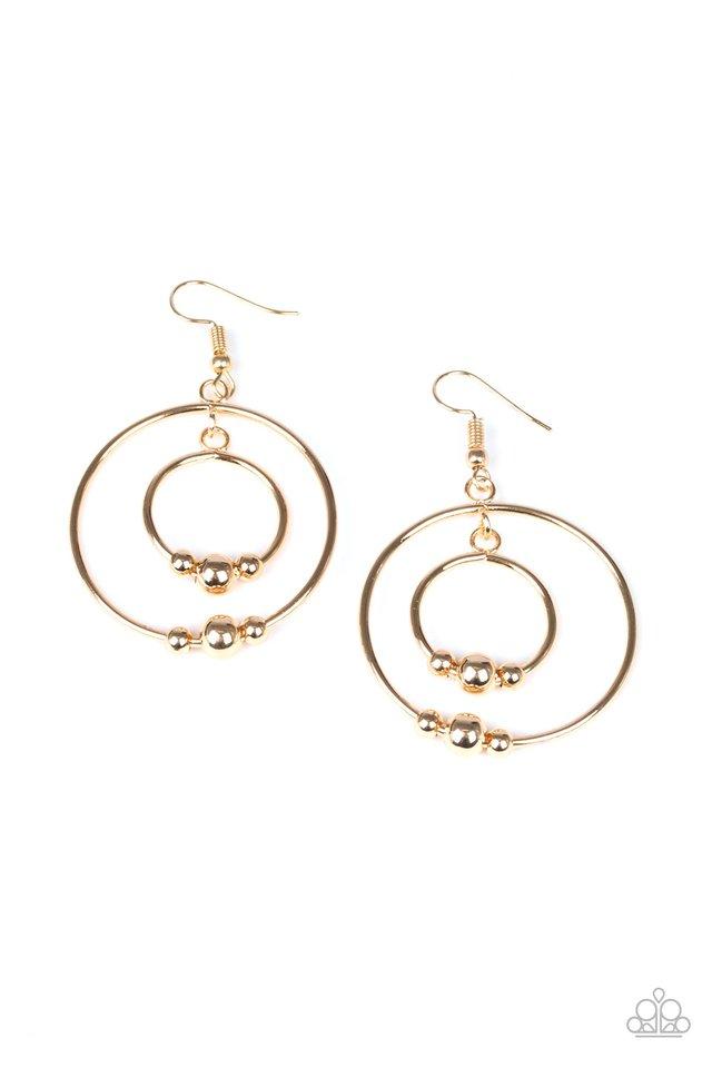Paparazzi Earring ~ Center of Attraction - Gold