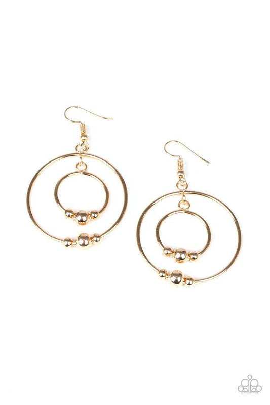 Paparazzi Earring ~ Center of Attraction - Gold