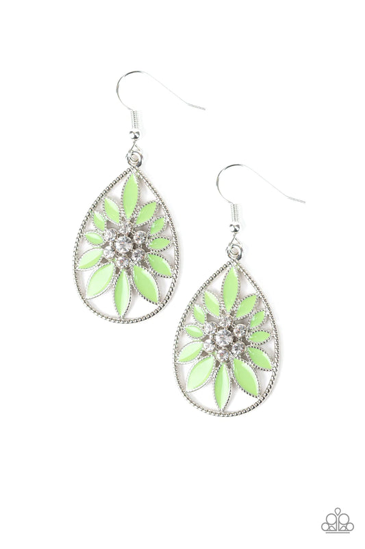 Paparazzi Earring ~ Floral Morals - Green