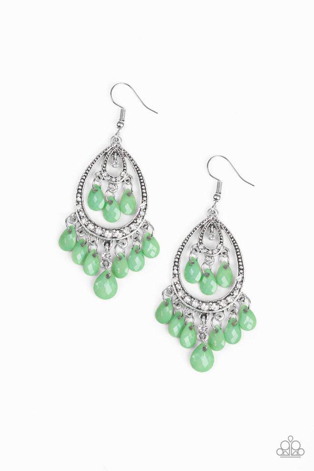Paparazzi Earring ~ Gorgeously Genie - Green