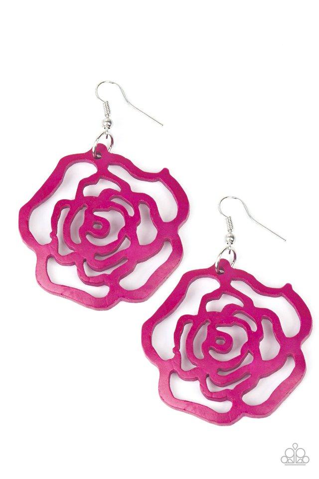 Paparazzi Earring ~ Island Rose - Pink