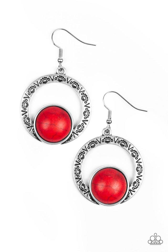 Paparazzi Earring ~ Mesa Mood - Red