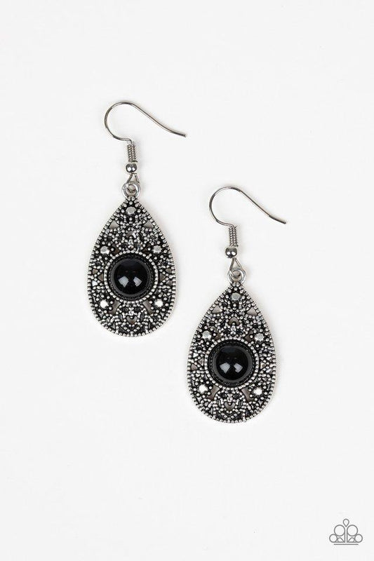 Paparazzi Earring ~ From POP To Bottom - Black