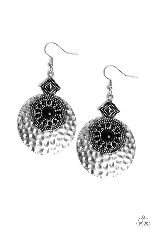 Paparazzi Earring ~ Mayan Mood - Black