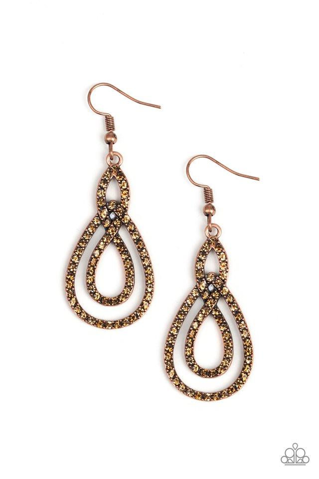 Paparazzi Earring ~ Sassy Sophistication - Copper