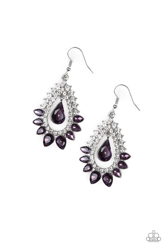 Boss Brilliance - Purple - Paparazzi Earring Image
