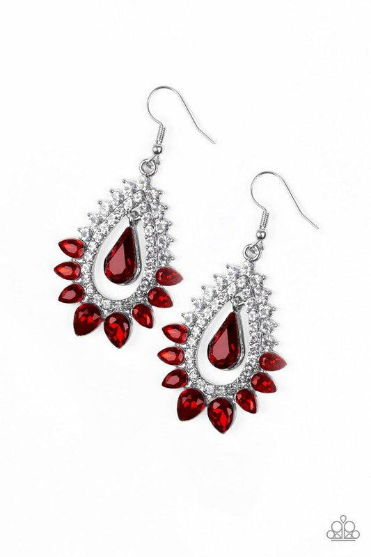 Paparazzi Earring ~ Boss Brilliance - Red