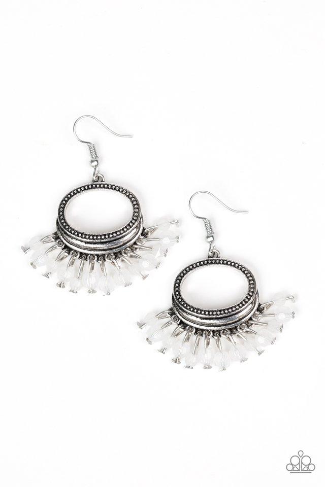 Paparazzi Earring ~ Happy Days - White