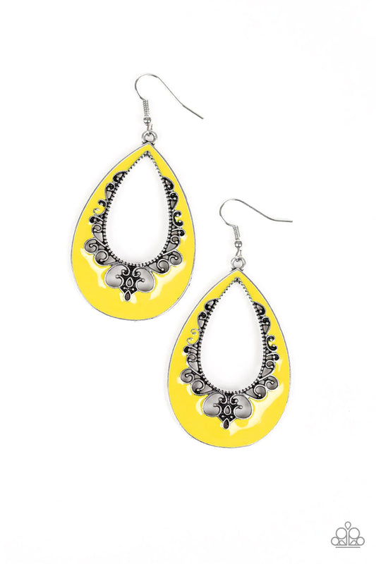 Paparazzi Earring ~ Compliments To The CHIC - Yellow